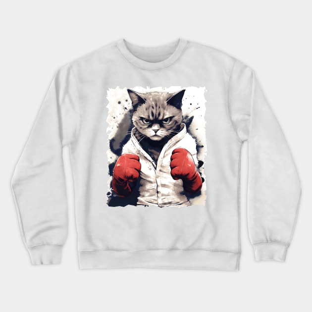 Boxer Cat Crewneck Sweatshirt by ArtisticCorner